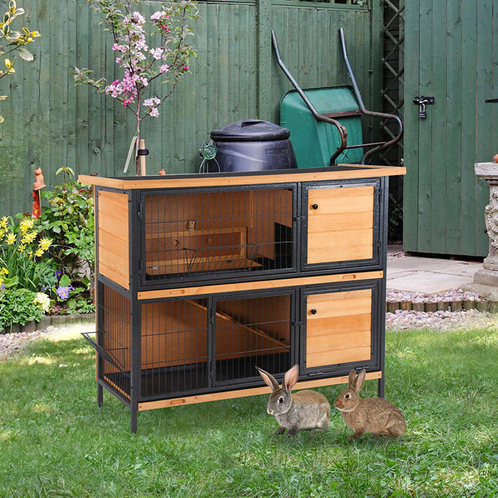 Pawhut Weather Resistant Rabbit Hutch with Ramp Wayfair.co.uk